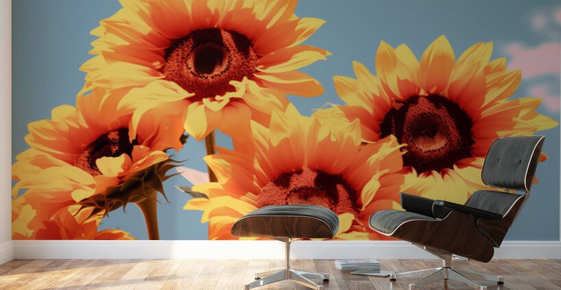 Golden Giants - Sunflower Portrait Art Prints Wall Murals