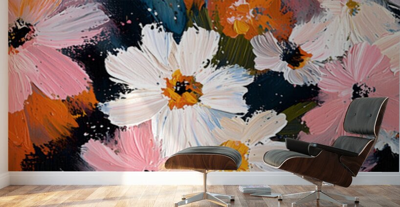 Petales Sauvages A Minuit - Wild Petals At Midnight - Nocturne Floral Art Prints Wall Murals