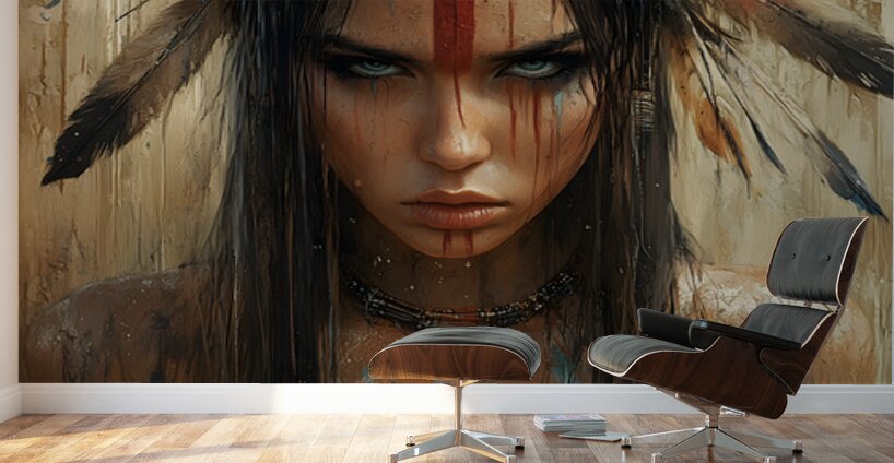 The Gaze Of Fire - Mythic Portrait Art Prints Wall Murals