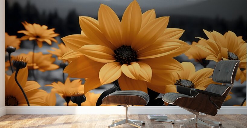 Fleurs Du Crepuscule - Flowers Of Dusk - Evening Floral Art Prints Wall Murals