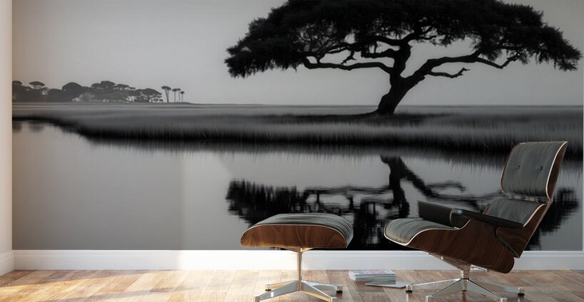 Solitude - Monochrome Landscape Art Prints Wall Murals