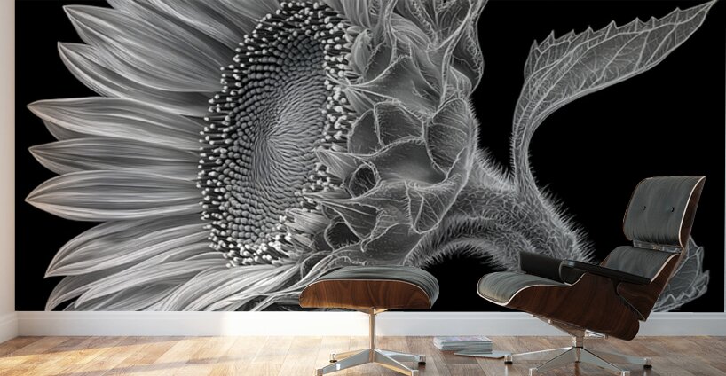 Sunflower Selfie 13 - Sunflower Portrait Art Prints Wall Murals