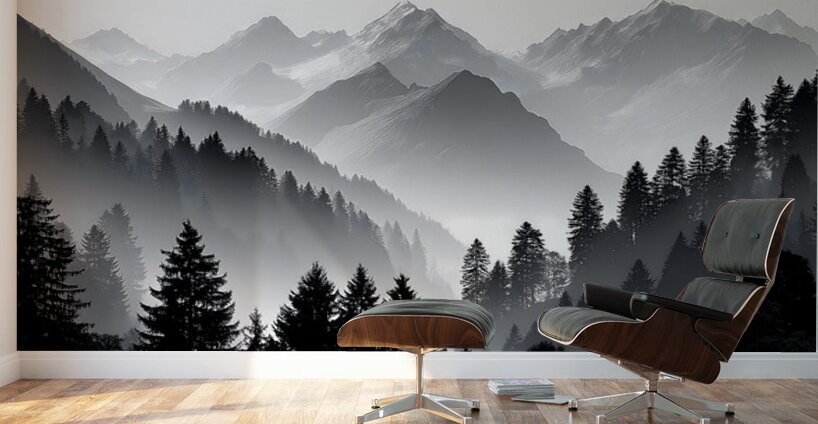 Timber And Time - Monochrome Landscape Art Prints Wall Murals