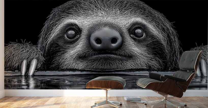 Sloth – Wildlife Portrait Art Print Wall Murals