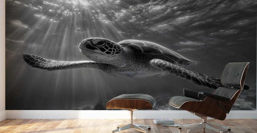 The Slow Path – Minimal Monochrome Art Print Wall Murals