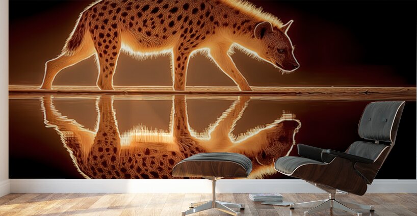 Ember Stalker – Hyena Reflection Print Wall Murals