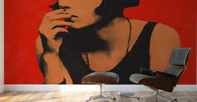 In Silence – Vintage Editorial Portrait Art Print Wall Murals