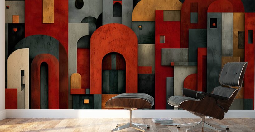 Modern Blocks – Architectural Abstraction Art Print Wall Murals