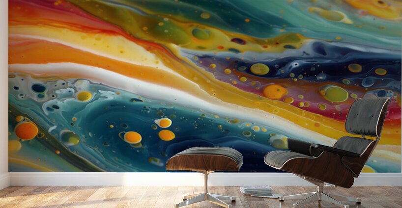 Nebula Runoff – Fluid Abstract Art Print Wall Murals