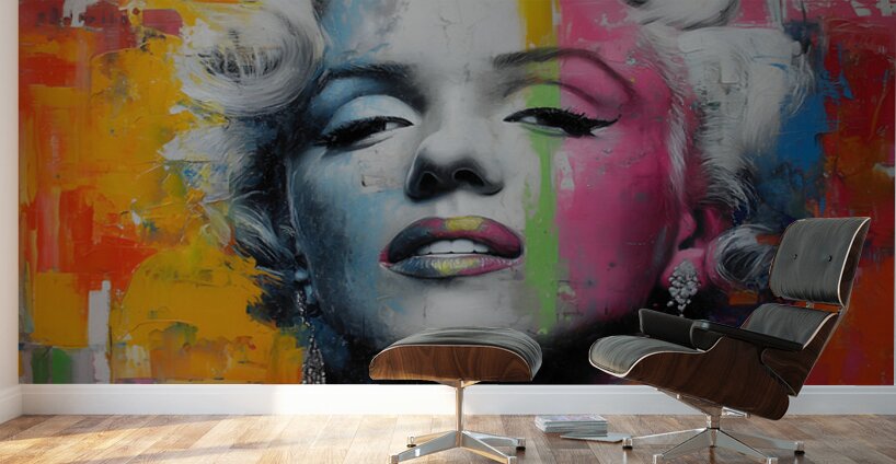 Marilyn Monroe – Neon Pop Glam Portrait Art Print Wall Murals