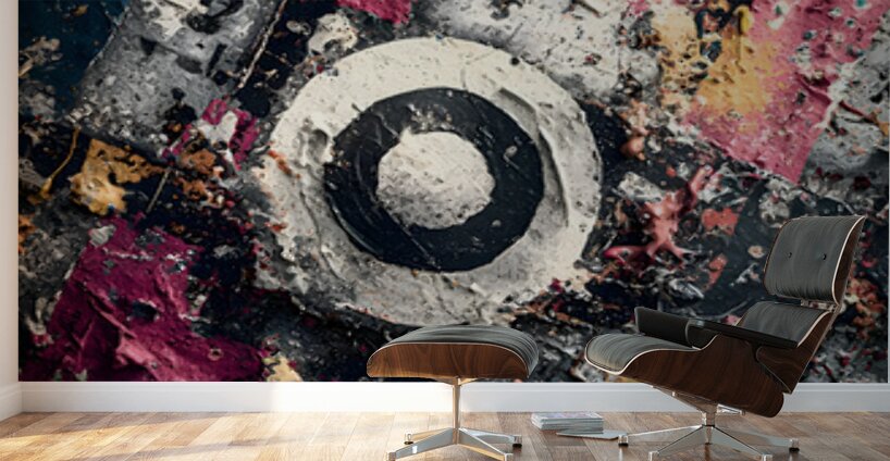 Urban Target – Gritty Texture Abstract Print Wall Murals
