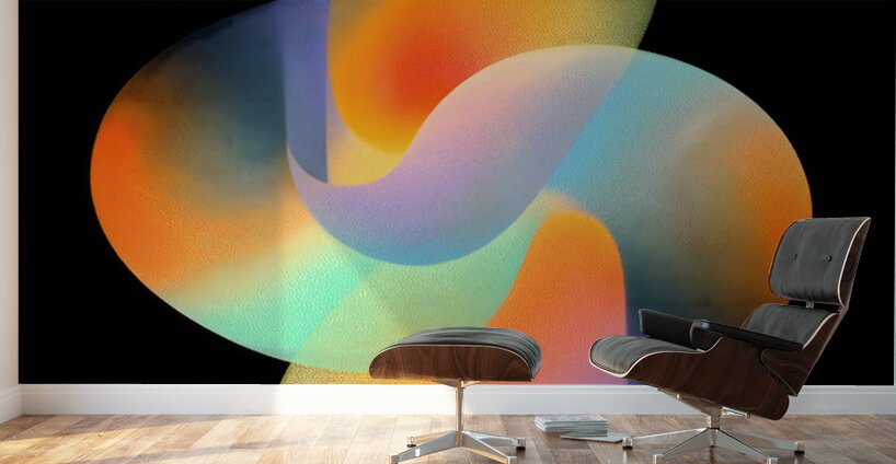 Chromatic Synergy – Gradient Orbital Abstract Print Wall Murals