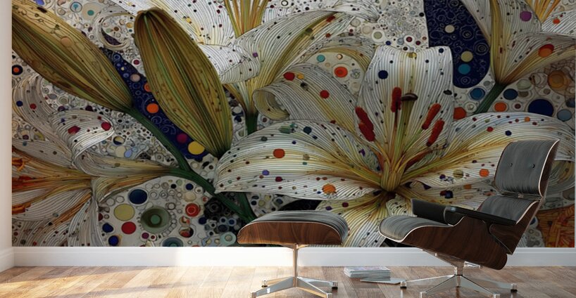 Stargazer Constellation – Lily Pattern Abstract Print Wall Murals