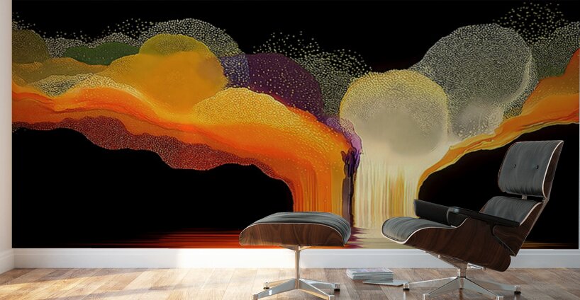 Feeding the Crucible – Molten Horizon Abstract Wall Murals