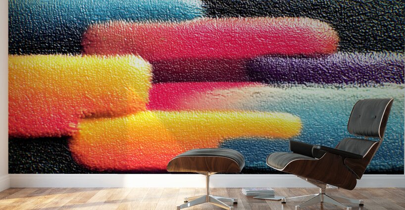 Neon Stack – Gradient Pillars Abstract Print Wall Murals