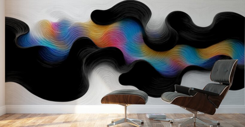 Spectrum Meander – Ribbon Flow Abstract Print Wall Murals