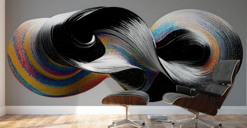 Continuum Loop – Monochrome Infinity Print Wall Murals