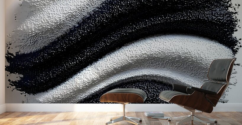 Tideform Sphere – Textured Black & White Print Wall Murals