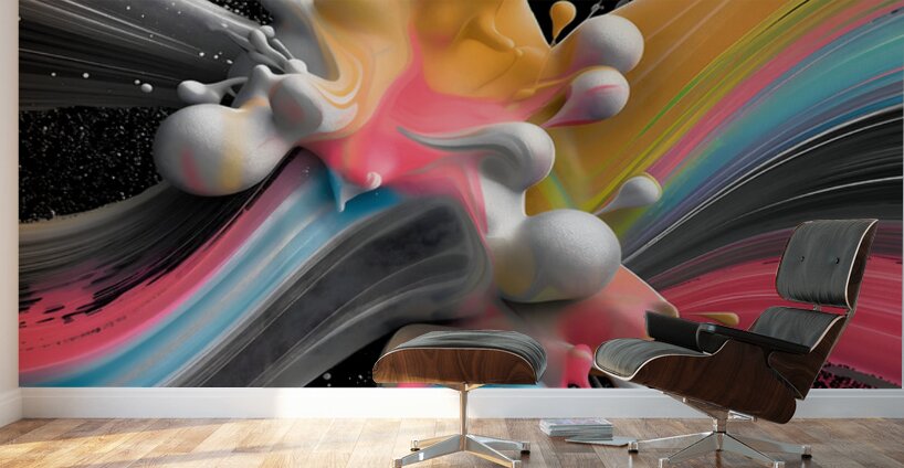 Arc Reactor – Neon Ribbon Abstract Print Wall Murals