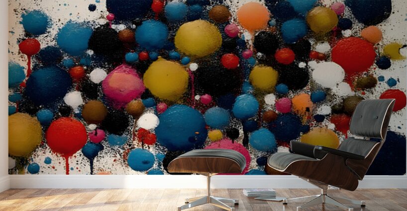 Balloon Room – Playful Pop-Color Abstract Print Wall Murals