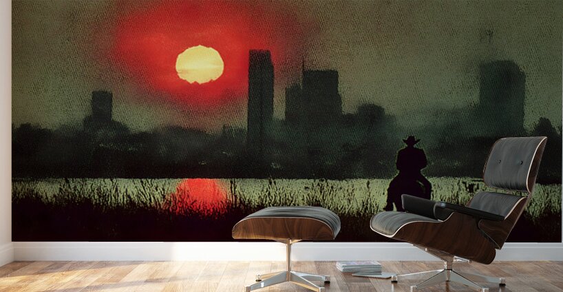Urban Cowboy – Cinematic Urban Landscape Print Wall Murals