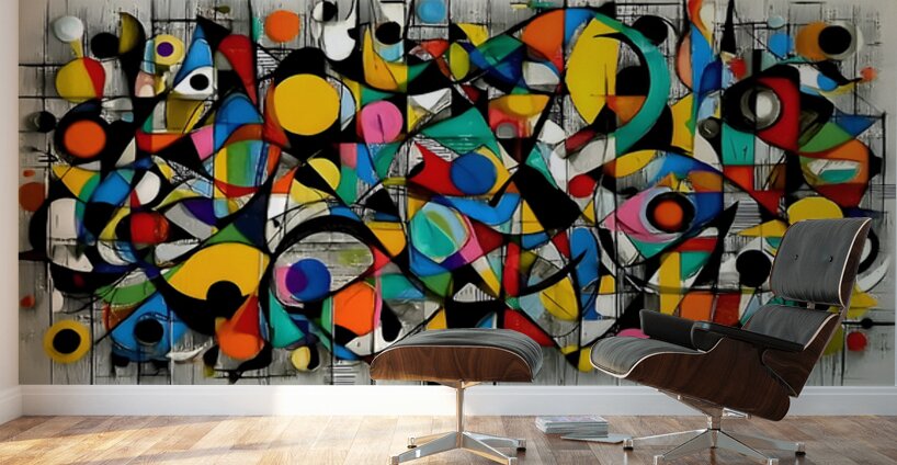 Confetti Logic – Color Grid Abstract Print Wall Murals