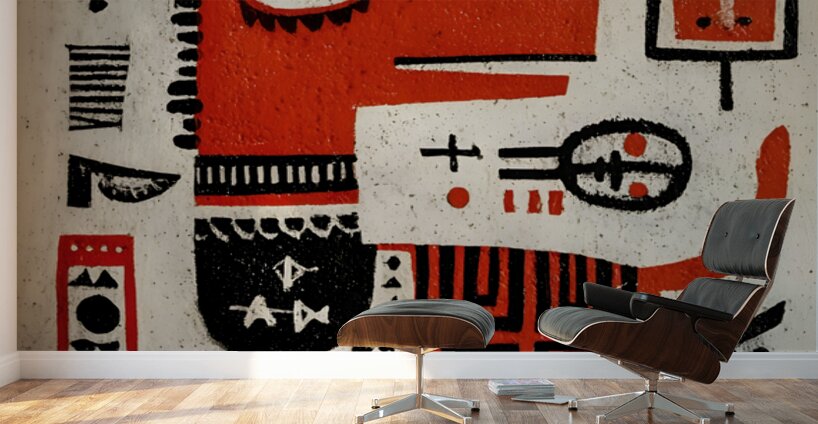 The Red King – Tribal Pop Expressionism Print Wall Murals