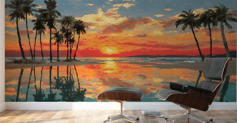 Firewater – Tropical Sunset Reflection Print Wall Murals