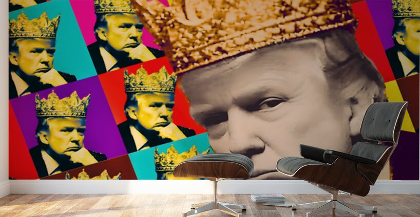 Crowned Pop - Trump Portrait Print Wall Murals