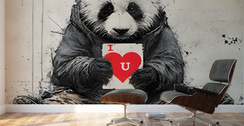 Street Panda – I Love You Print Wall Murals
