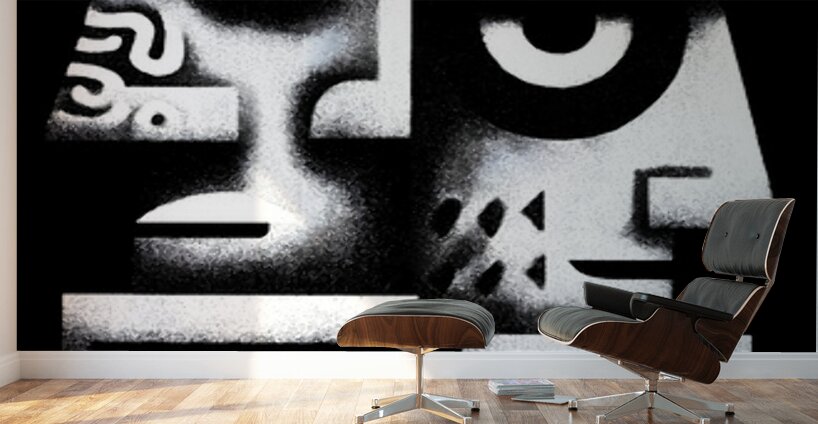 Aztec Sun God – Tribal Mask Art Print Wall Murals