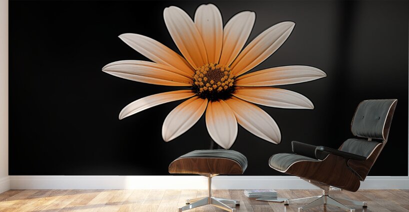 Amber Echo – Warm Toned Floral Minimalist Print Wall Murals