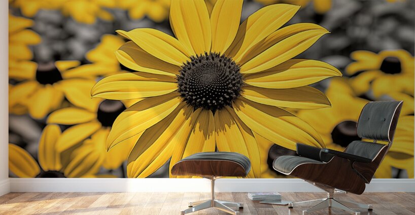 Radiant Reverie – Yellow Blossom Panorama Print Wall Murals