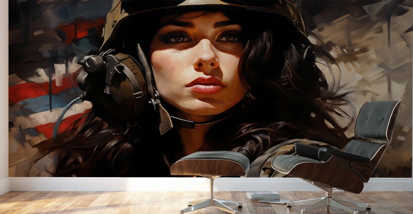 Woman of War – Grit & Grace Portrait Print Wall Murals