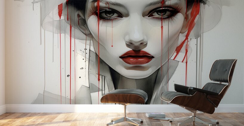 Psychosis – Abstract Expression Portrait Art Print Wall Murals