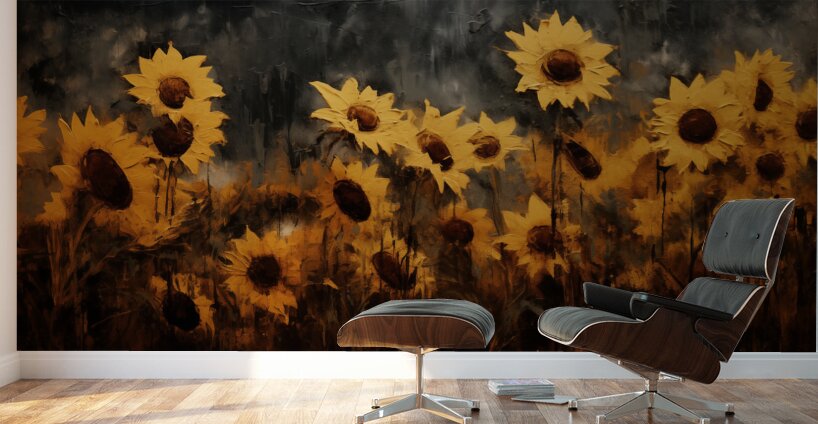 Sunkissed - Golden Sunflower Art Prints Wall Murals