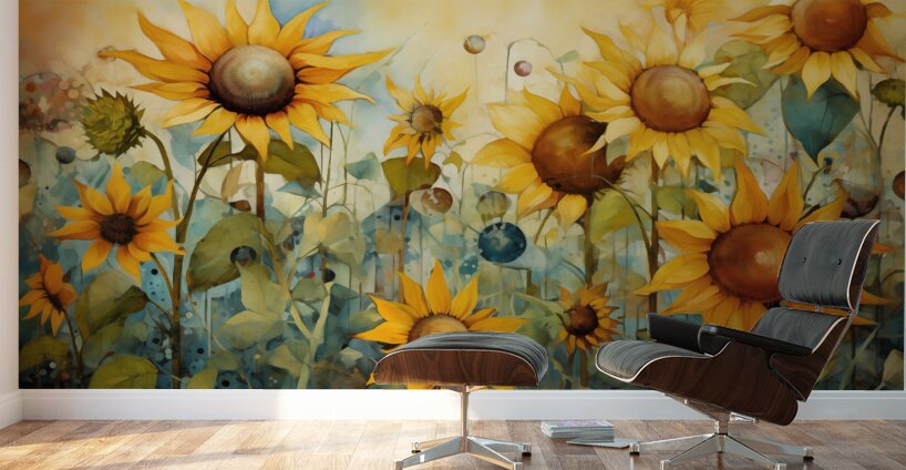 Vitality - Sunflower Meadow Art Prints Wall Murals