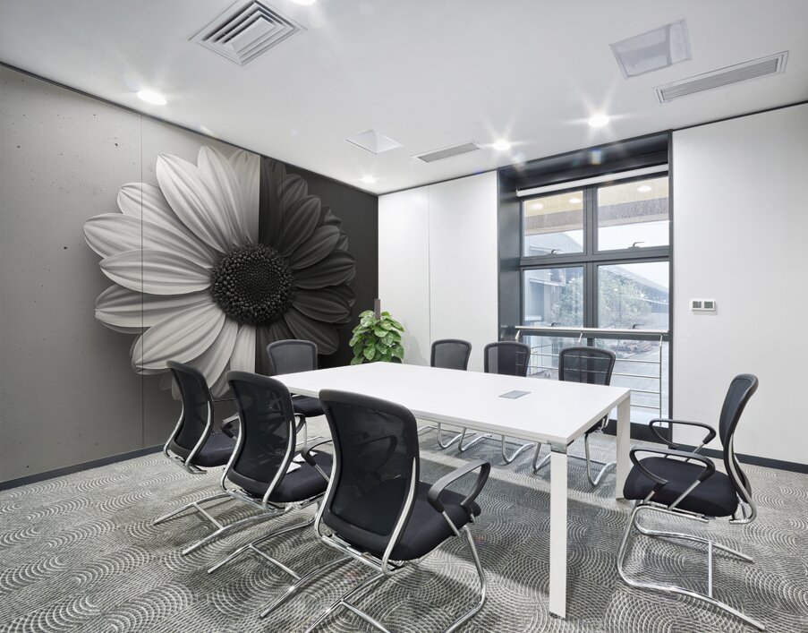 50 50 - Black & White Floral Art Prints Wall Printing