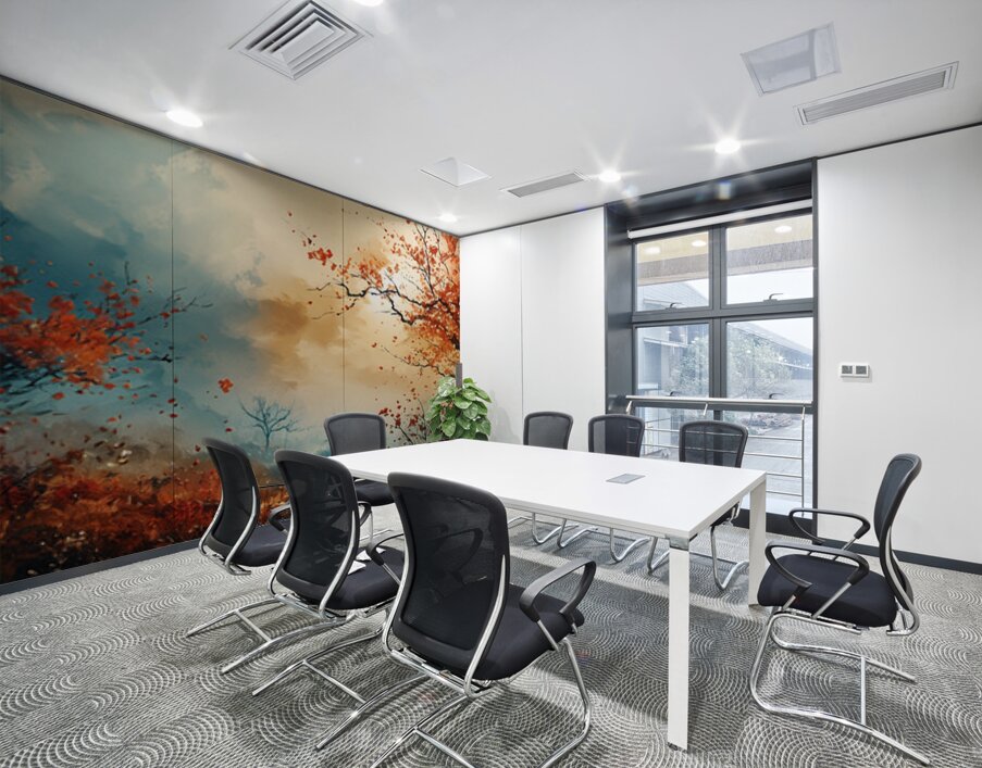 Embers Of Autumn - Modern Floral Field Art Prints Wall Printing