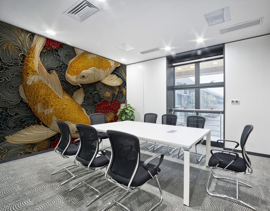 Seinaru Kin No Takara 聖なる金の宝 - Sacred Golden Treasure - Koi Pond Art Prints Wall Printing