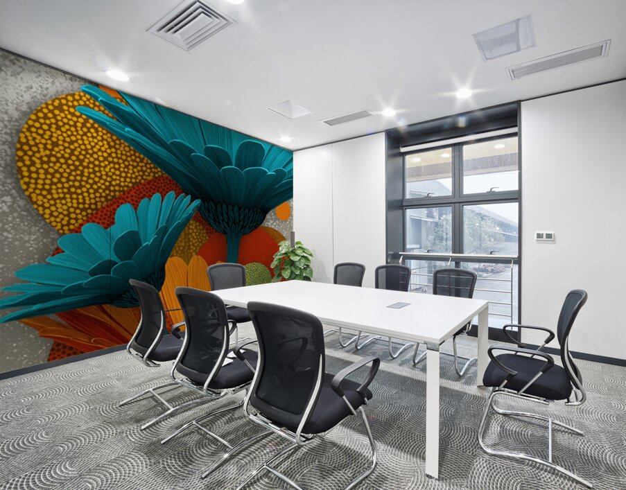 Atomic Petals – Modern Floral Art Print Wall Printing