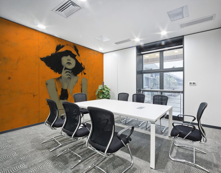 In the Orange Shadow – Vintage Fashion Art Print Wall Printing