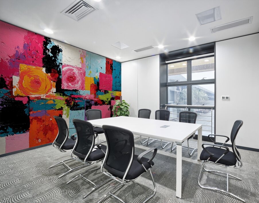 Vibrant Geometric Blocks – Modern Abstract Art Print Wall Printing