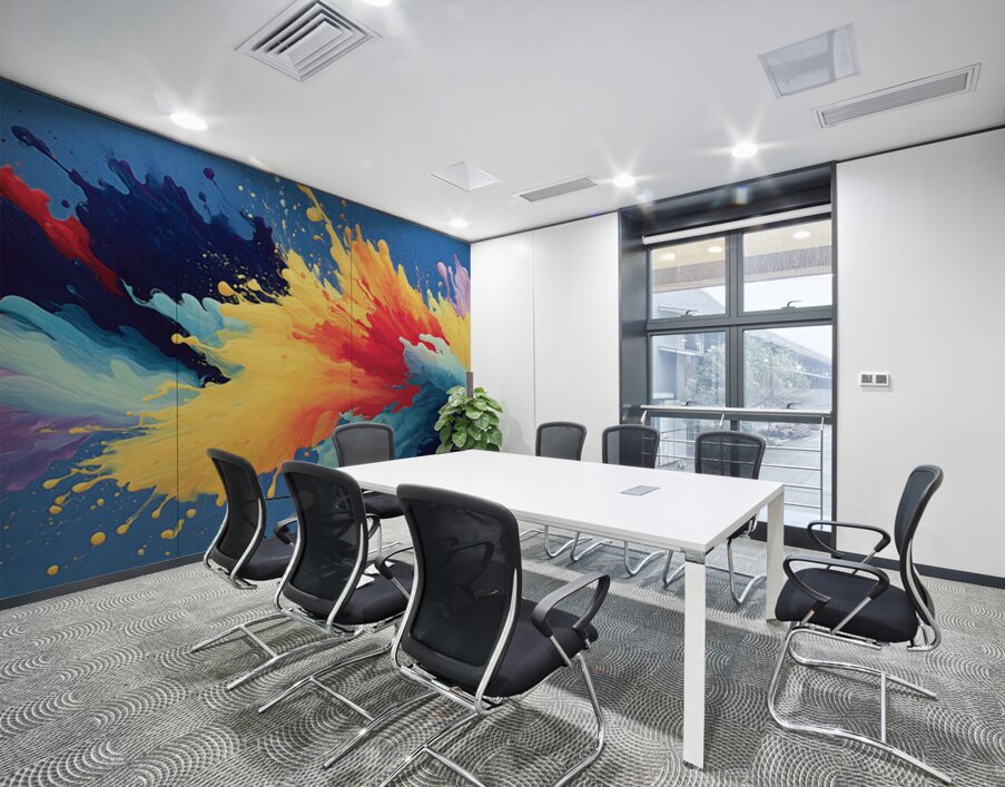 Prismatic Impact – Abstract Collision Art Print Wall Printing