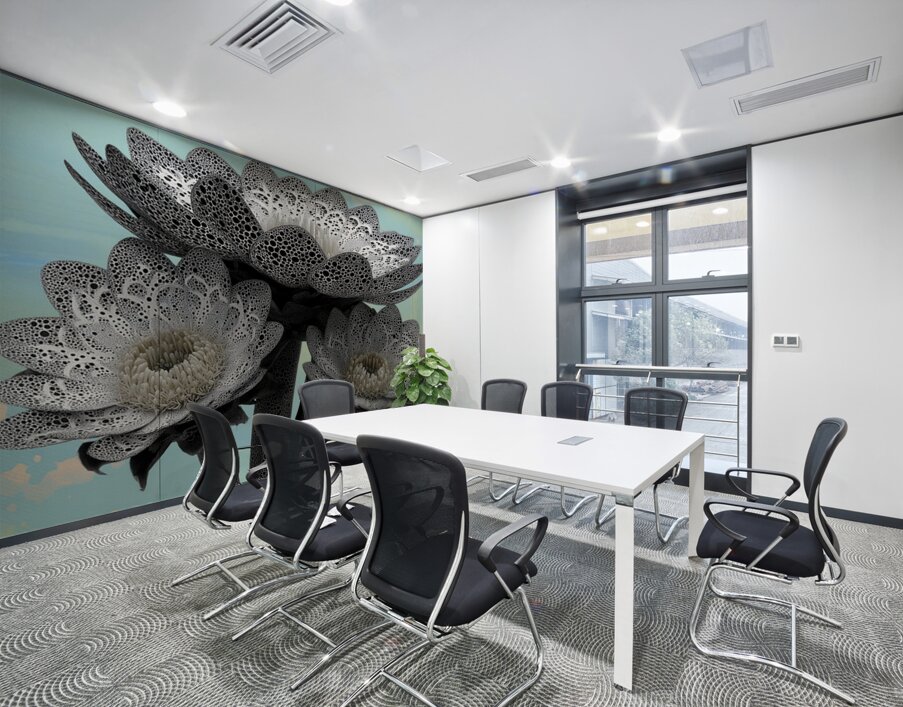 Lace Petal Trio – Modern Lotus Bloom Art Print Wall Printing