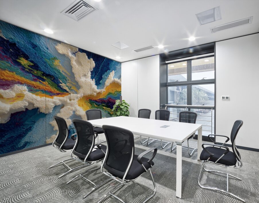 Spectrum Cloudburst – Textured Impasto Abstract Print Wall Printing