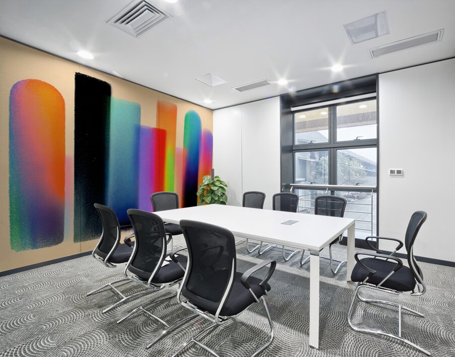 Chromatic Towers – Gradient Bar Abstract Print Wall Printing