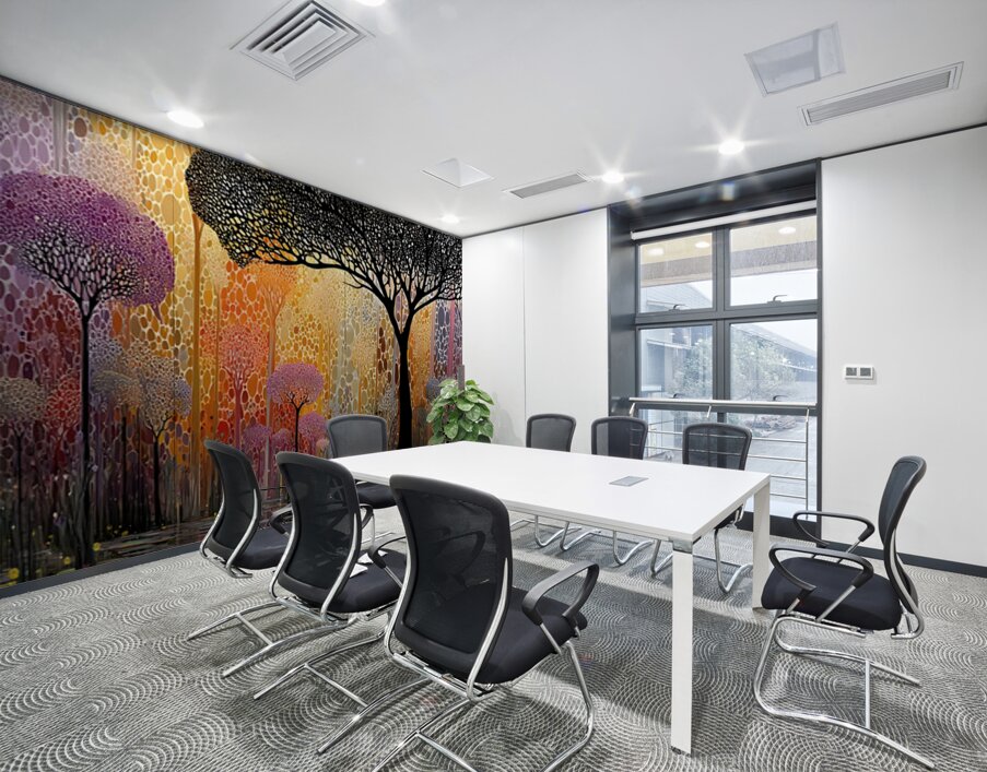 Lilywood Twilight – Mosaic Forest Reflection Print Wall Printing