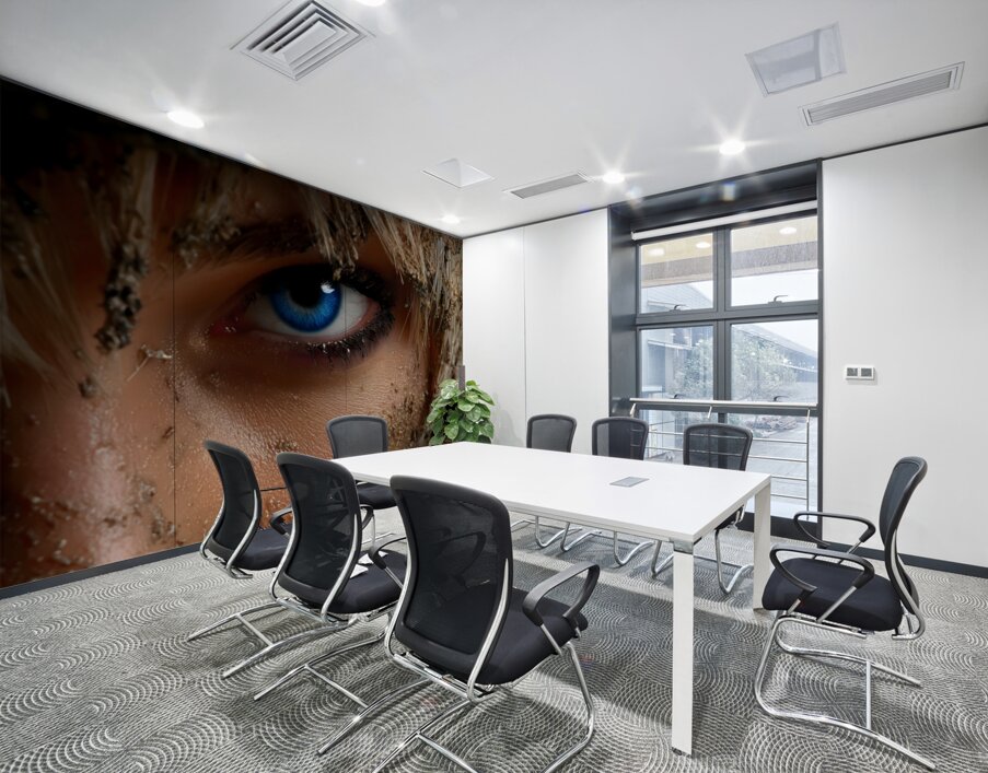 Blue Resolve – Warrior Portrait Art Print Wall Printing