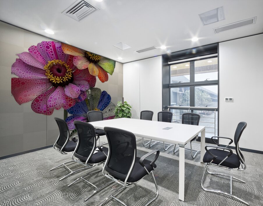 Pixel Bloom Trio – Pop Art Floral Abstract Print Wall Printing